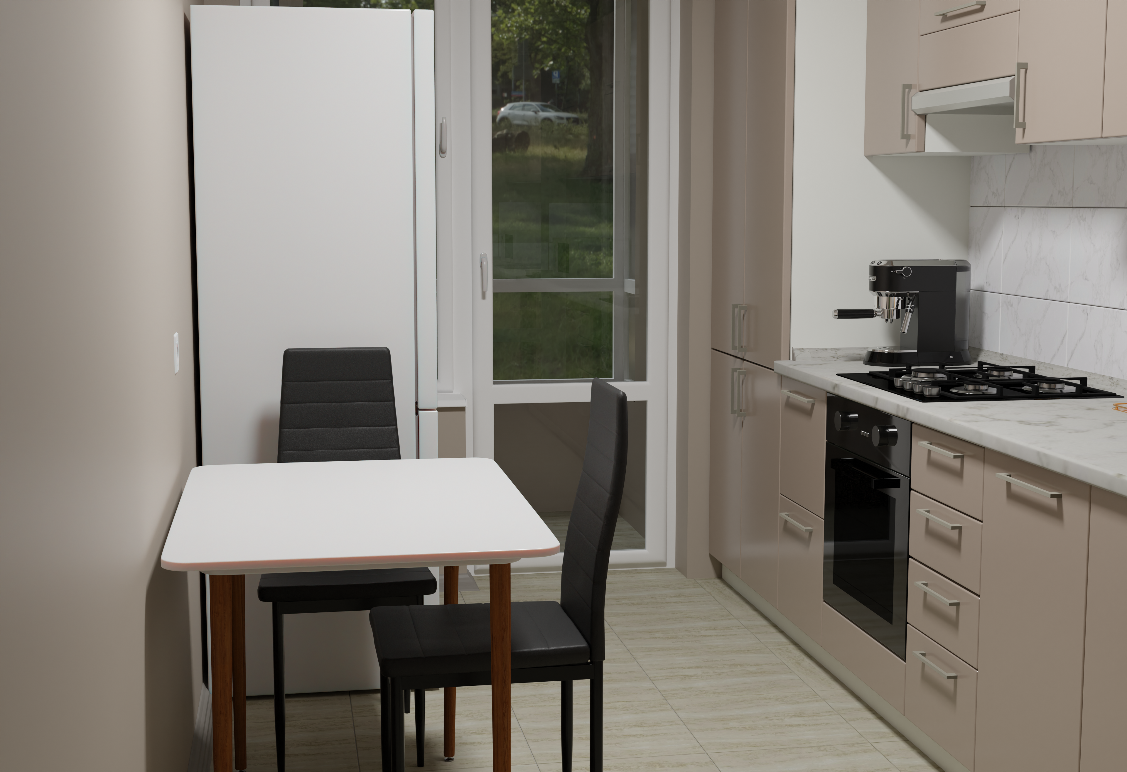 Kitchen interior render 2