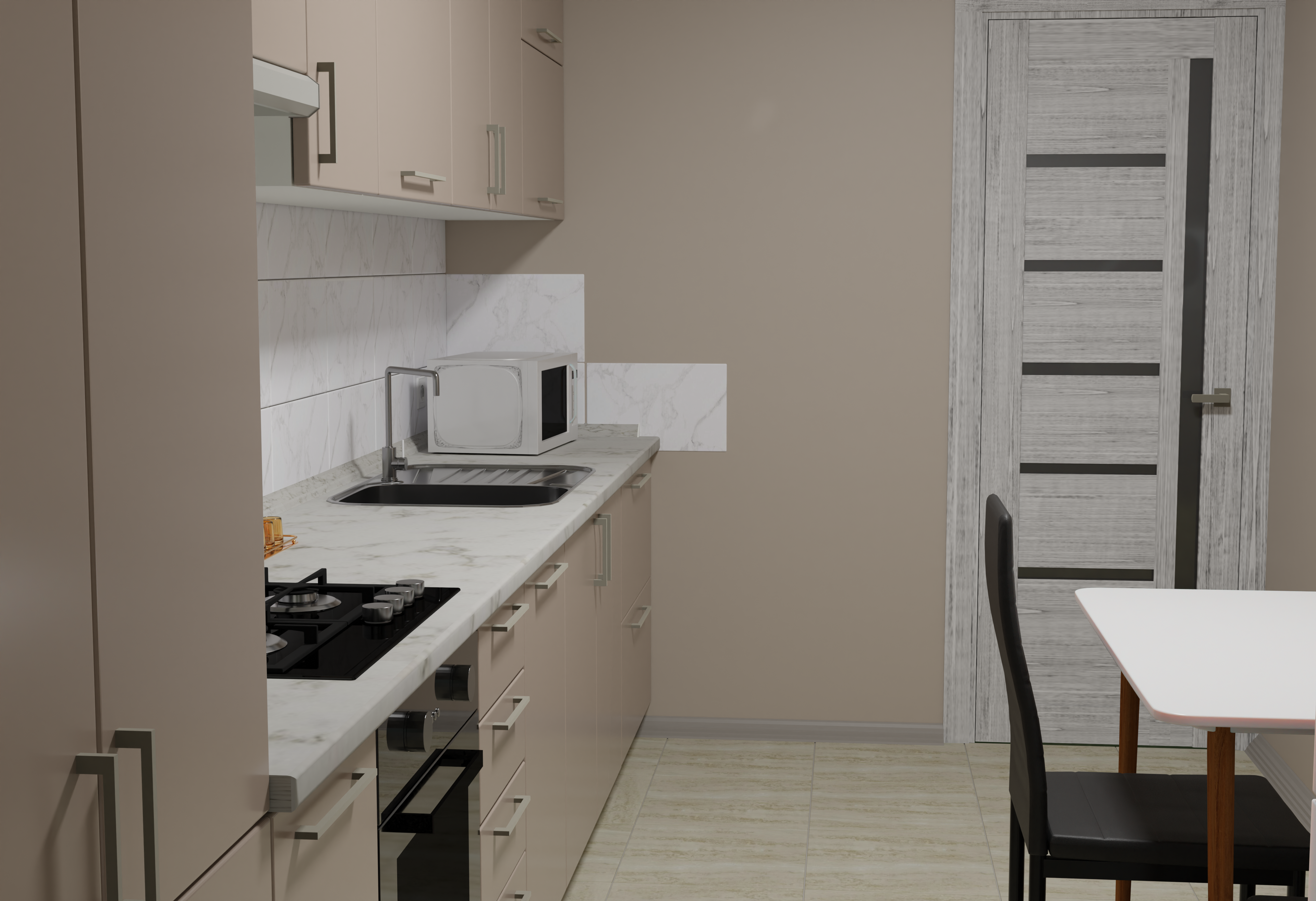 Kitchen interior render 3